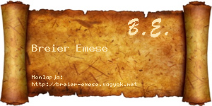 Breier Emese névjegykártya